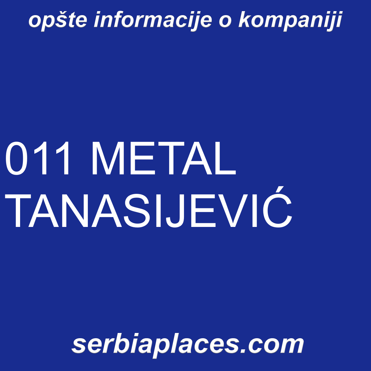 011 METAL TANASIJEVIĆ