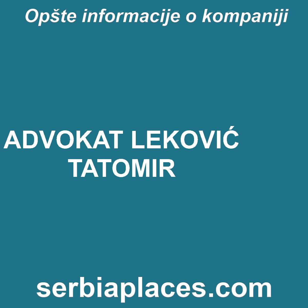 ADVOKAT LEKOVIĆ TATOMIR