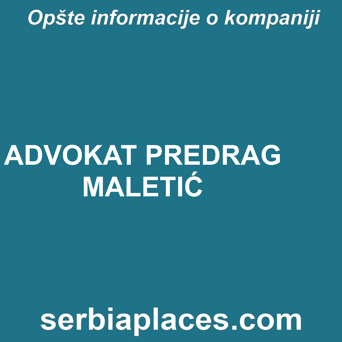 ADVOKAT PREDRAG MALETIĆ