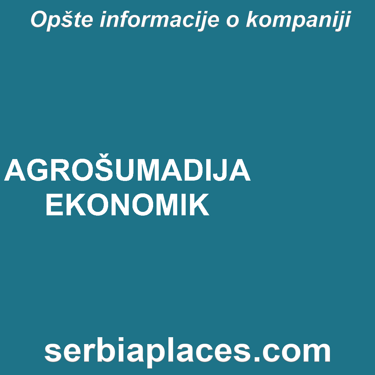 AGROŠUMADIJA EKONOMIK