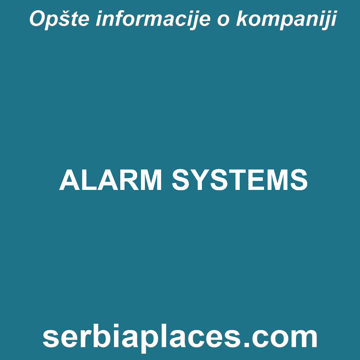 ALARM SYSTEMS