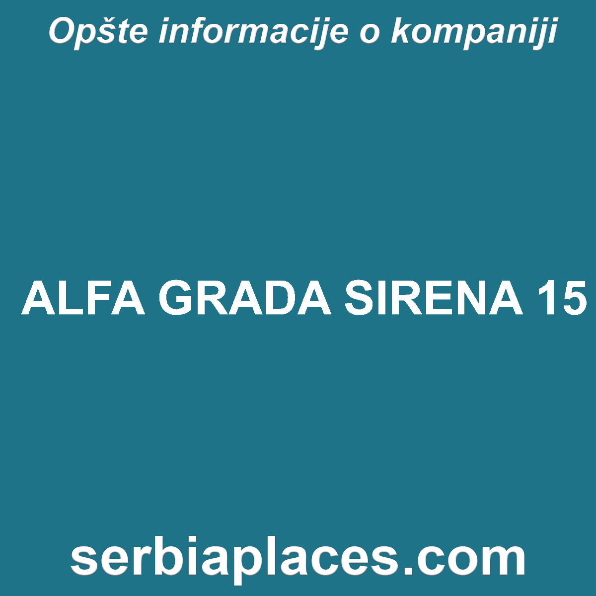 ALFA GRADA SIRENA 15