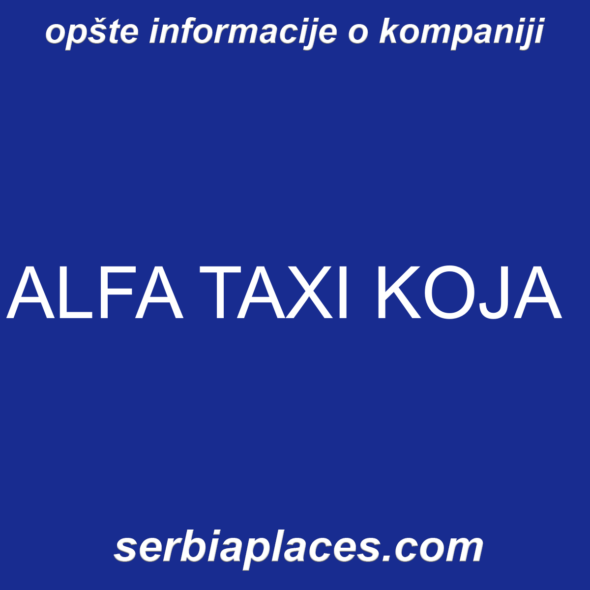 ALFA TAXI KOJA