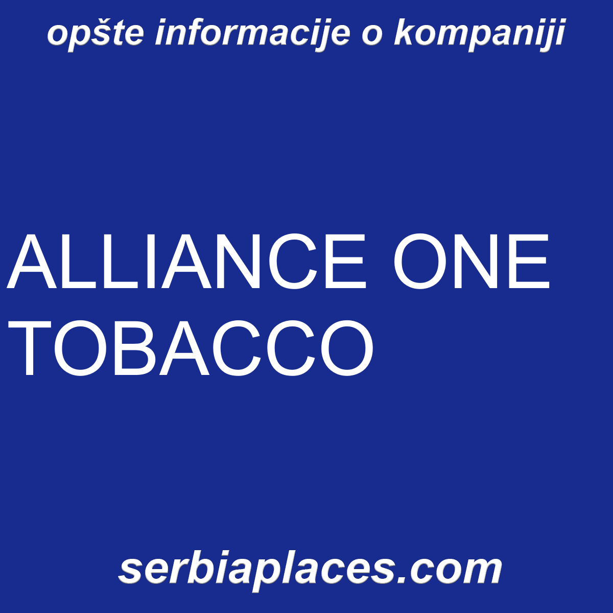 ALLIANCE ONE TOBACCO