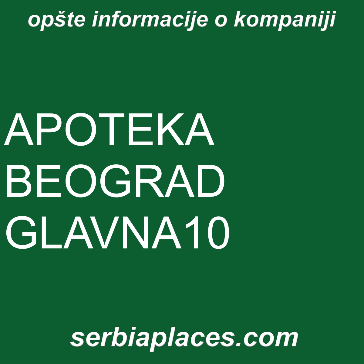 APOTEKA BEOGRAD GLAVNA10