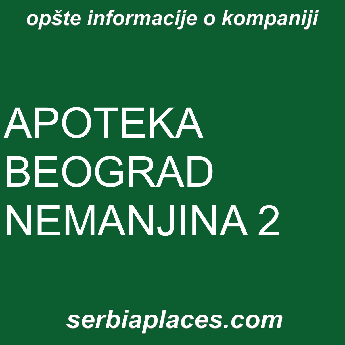 APOTEKA BEOGRAD NEMANJINA 2