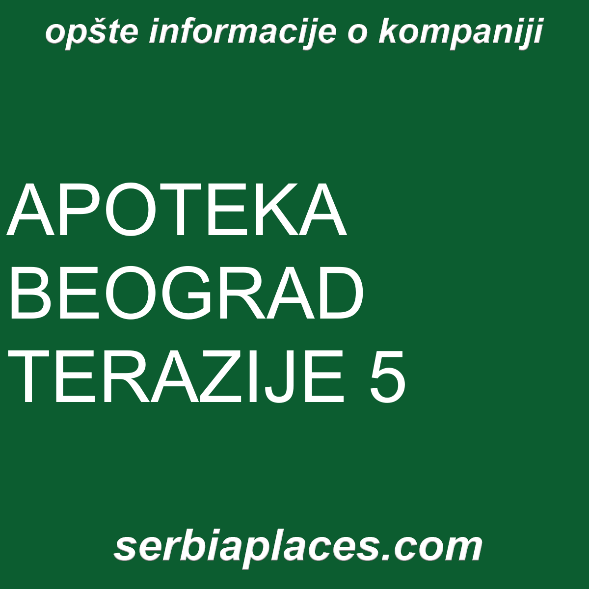 APOTEKA BEOGRAD TERAZIJE 5