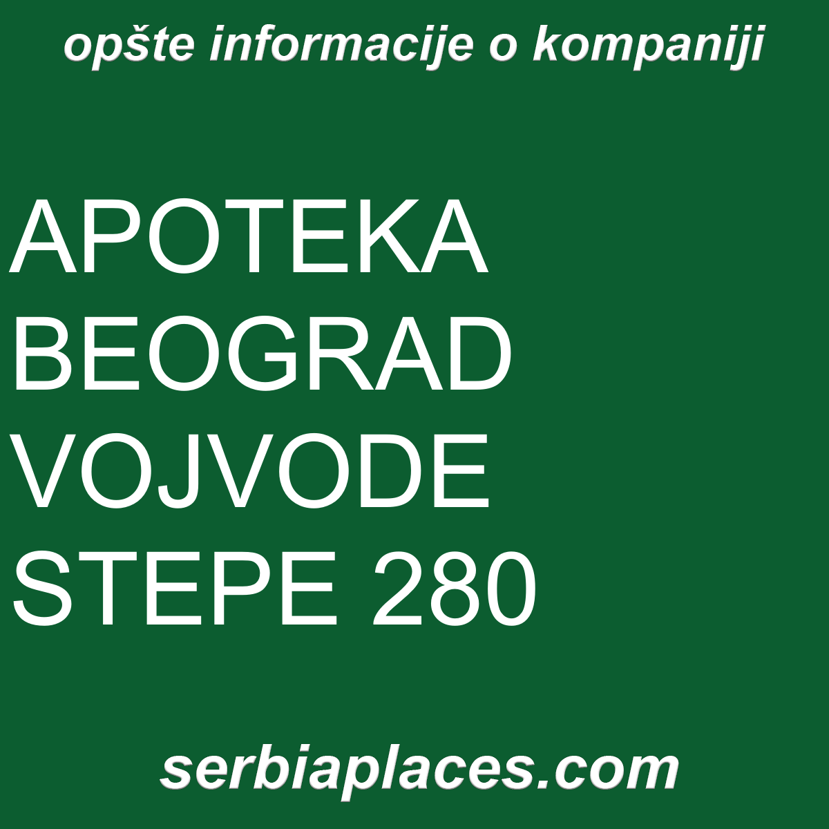 APOTEKA BEOGRAD VOJVODE STEPE 280