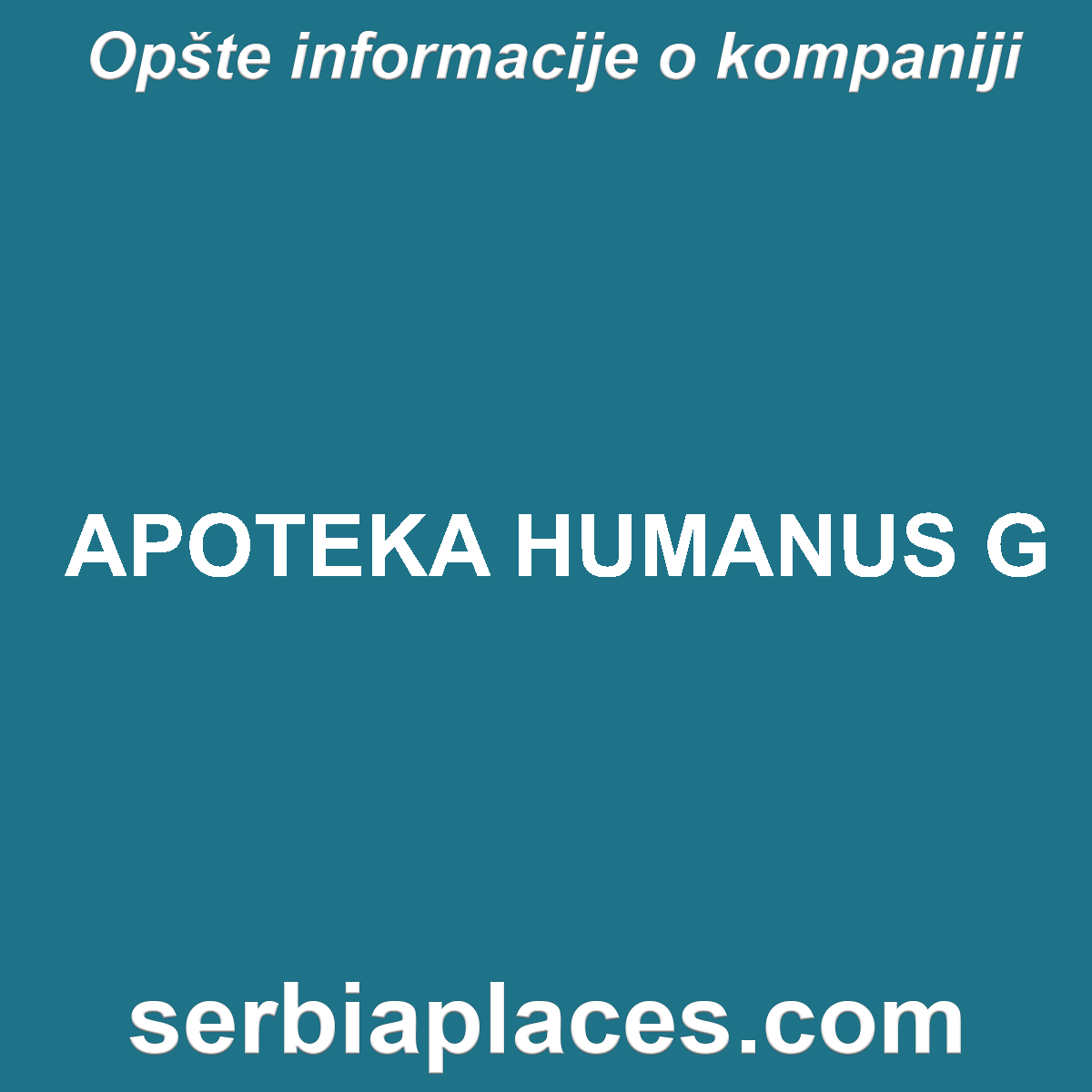 APOTEKA HUMANUS G