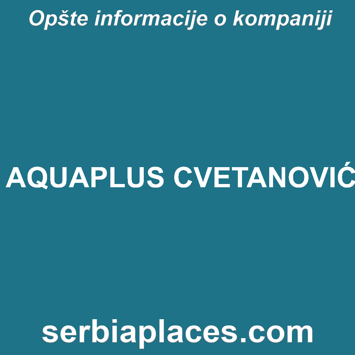 AQUAPLUS CVETANOVIĆ