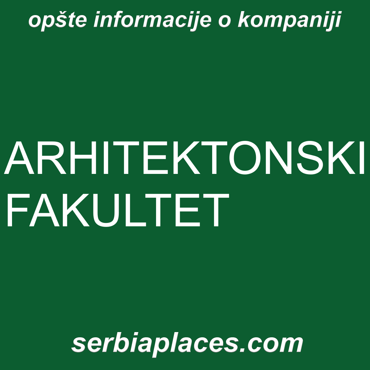 ARHITEKTONSKI FAKULTET