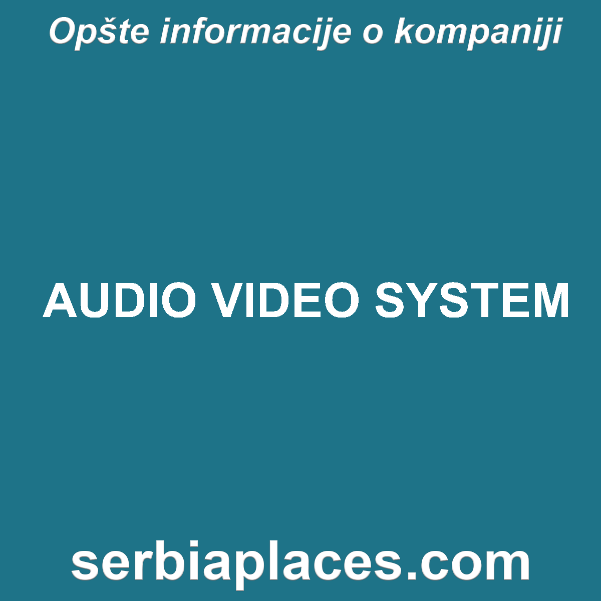 AUDIO VIDEO SYSTEM