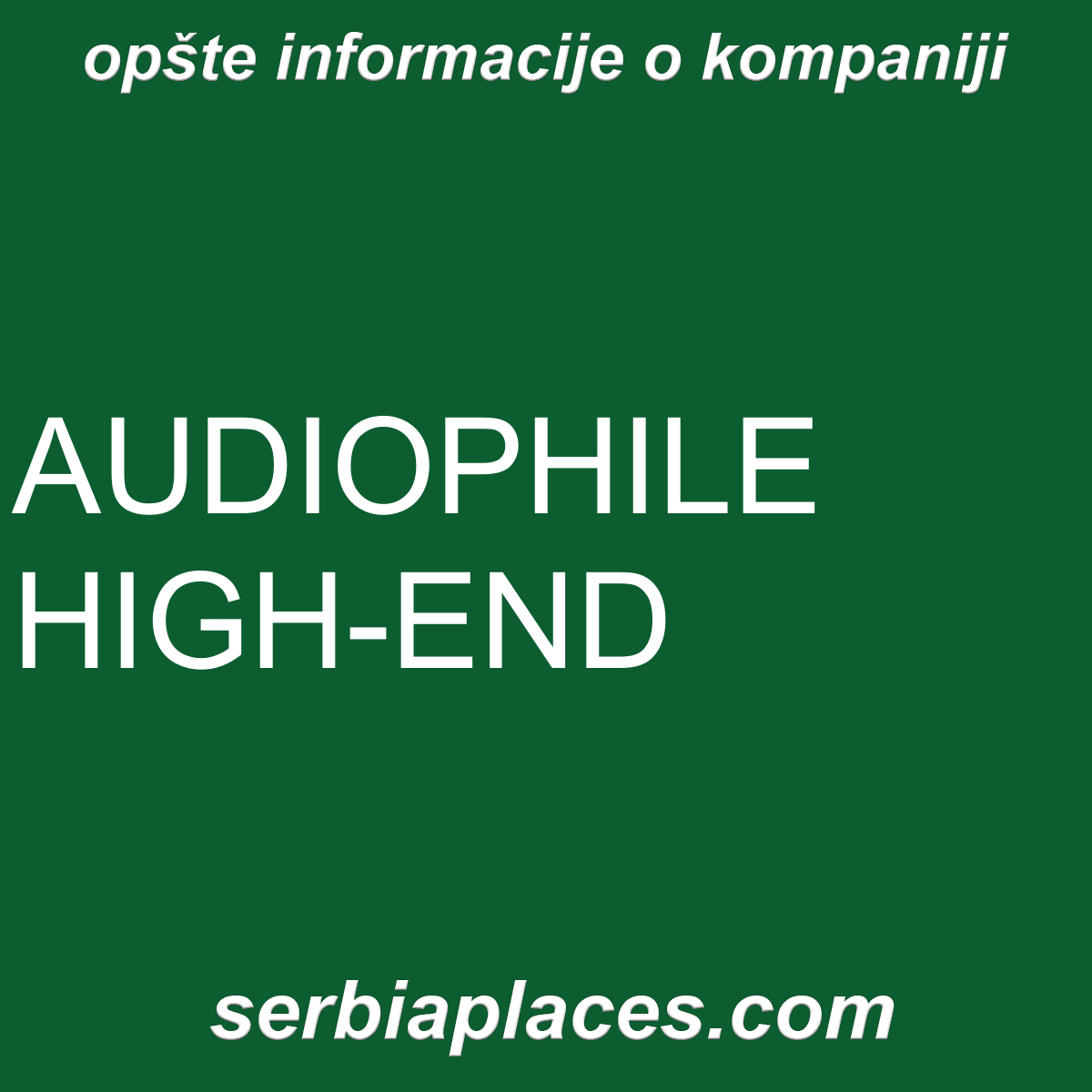 AUDIOPHILE HIGH-END