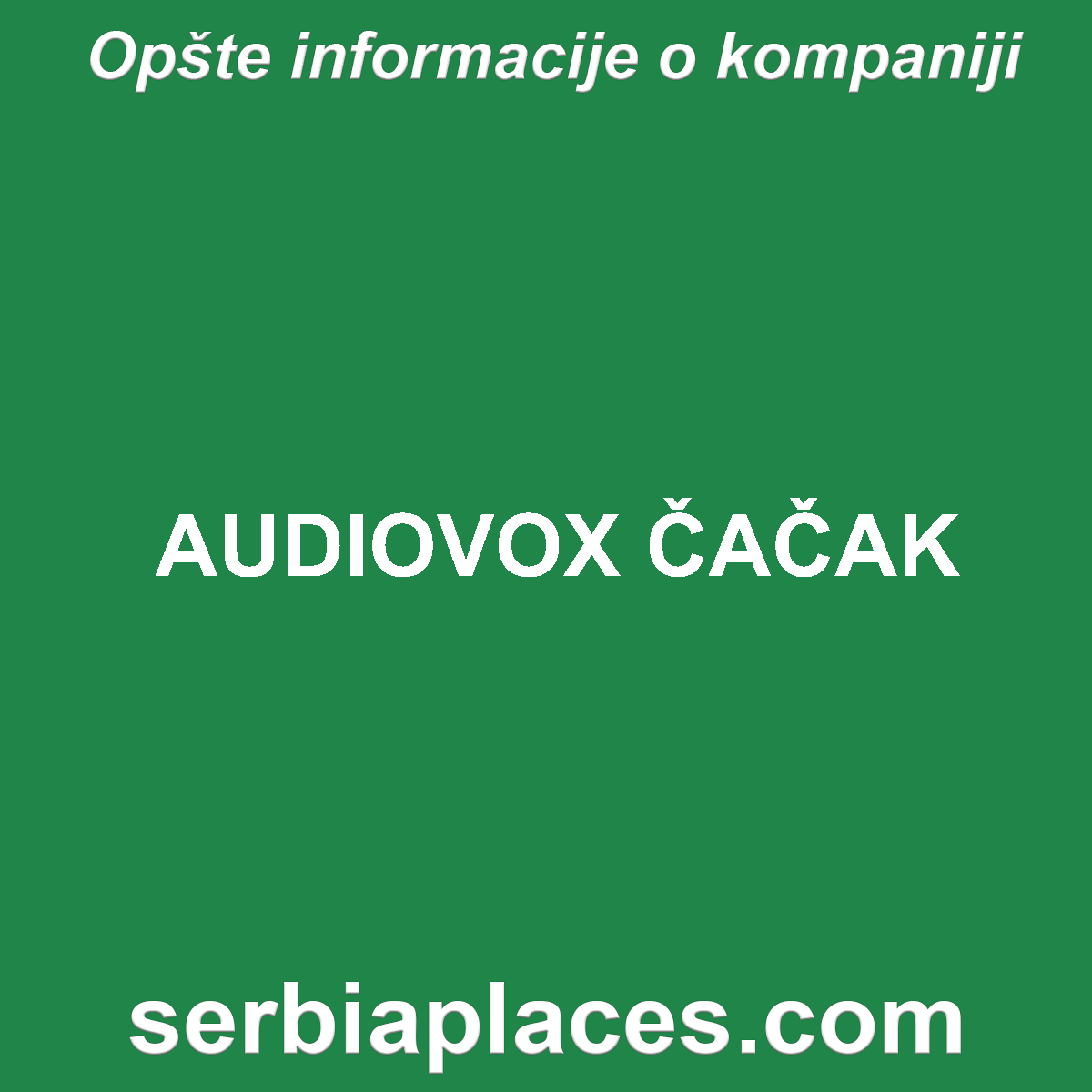 AUDIOVOX ČAČAK