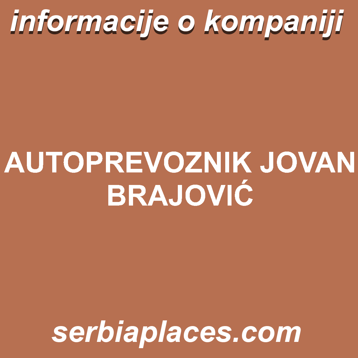 AUTOPREVOZNIK JOVAN BRAJOVIĆ