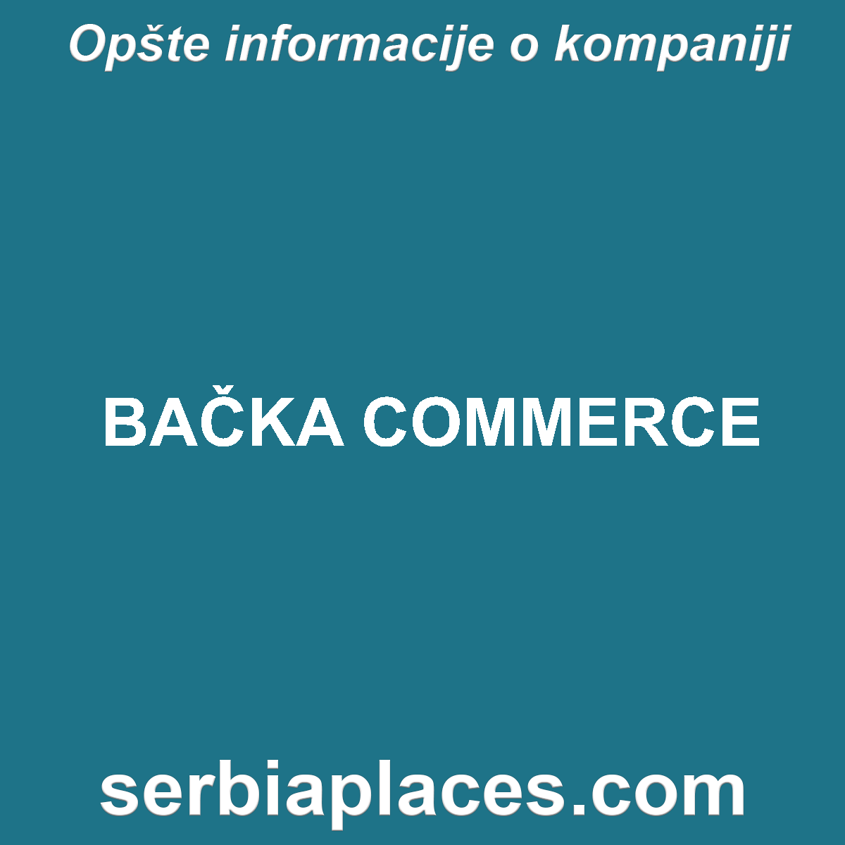 BAČKA COMMERCE