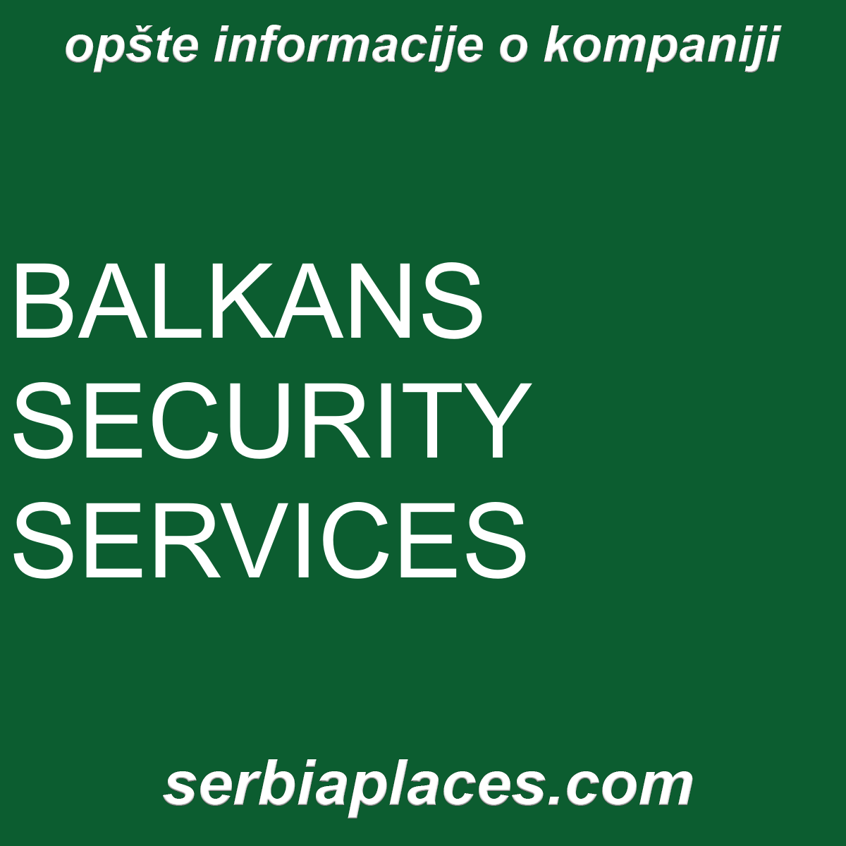 BALKANS SECURITY SERVICES