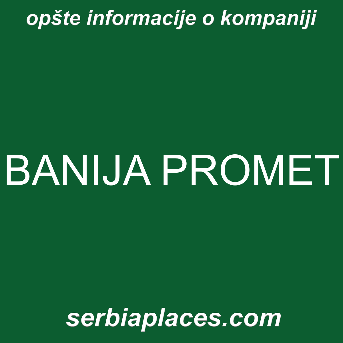 BANIJA PROMET