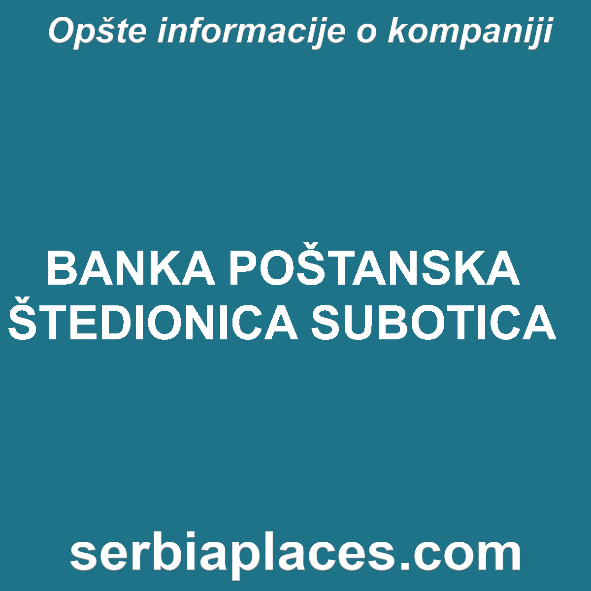 BANKA POŠTANSKA ŠTEDIONICA SUBOTICA