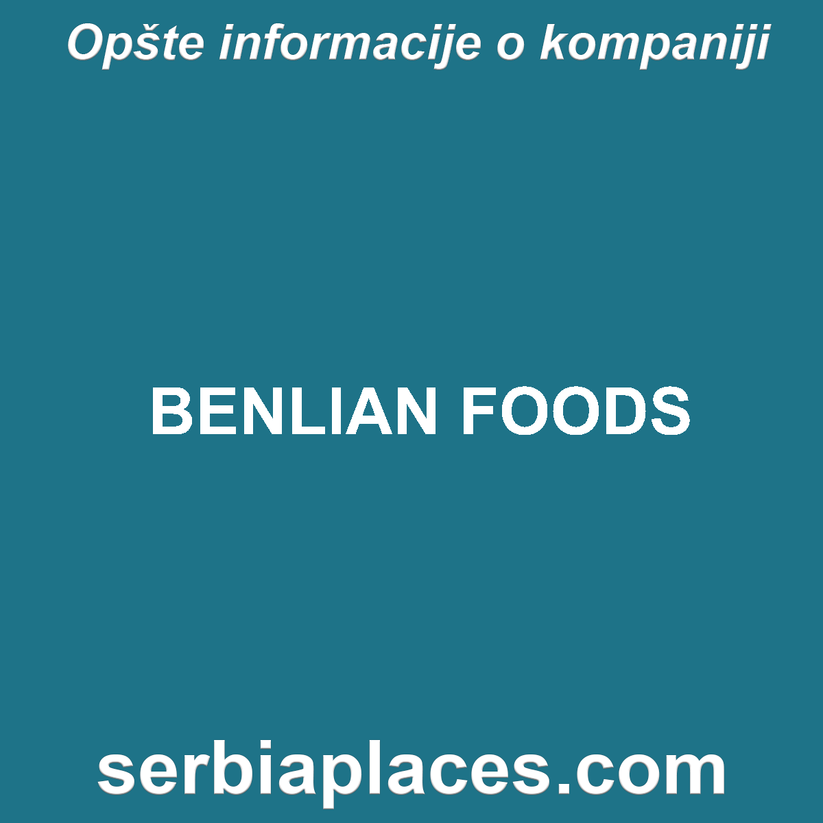 BENLIAN FOODS