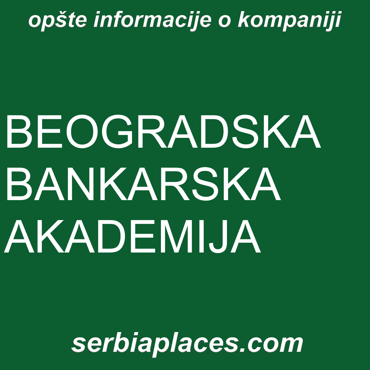 BEOGRADSKA BANKARSKA AKADEMIJA