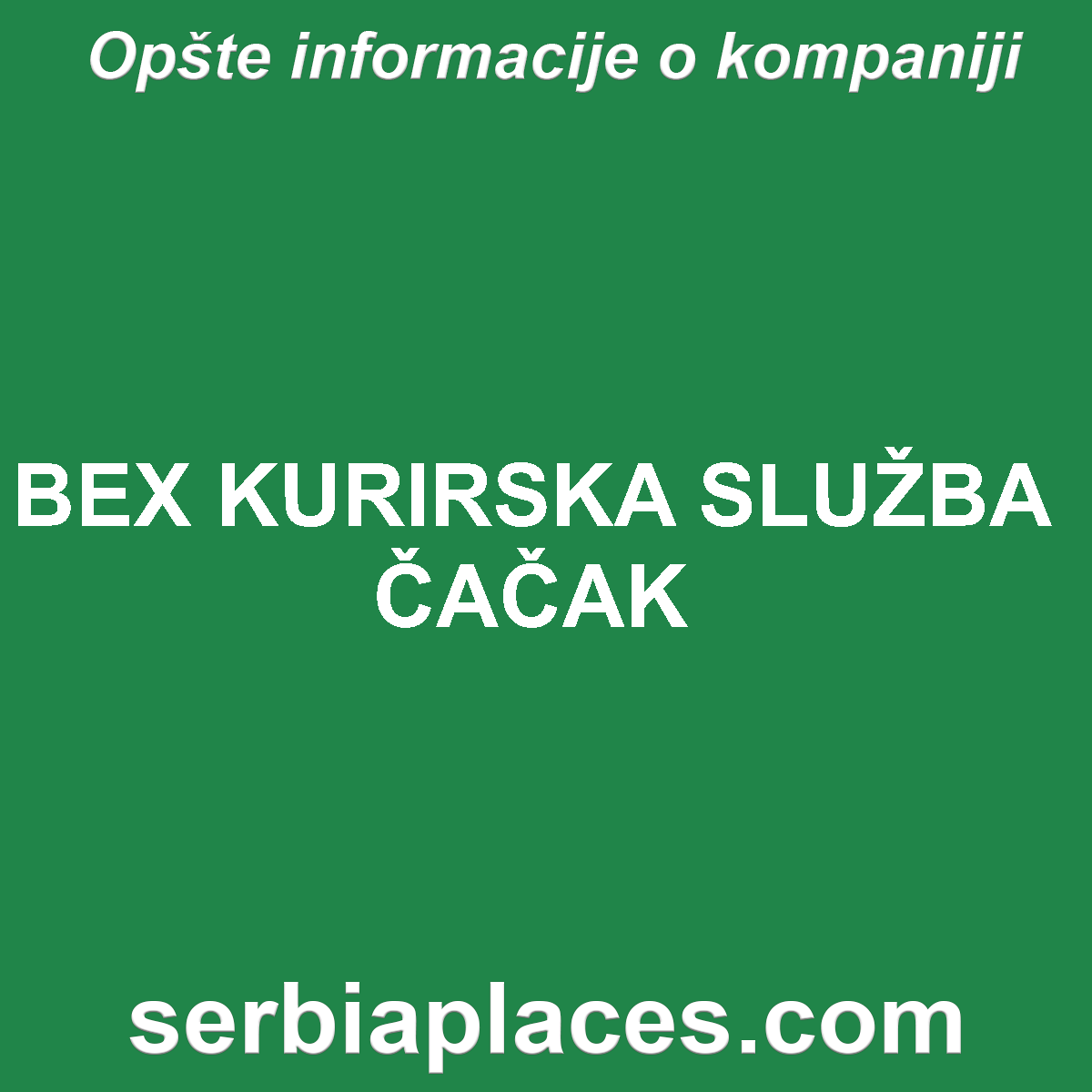 BEX KURIRSKA SLUŽBA ČAČAK