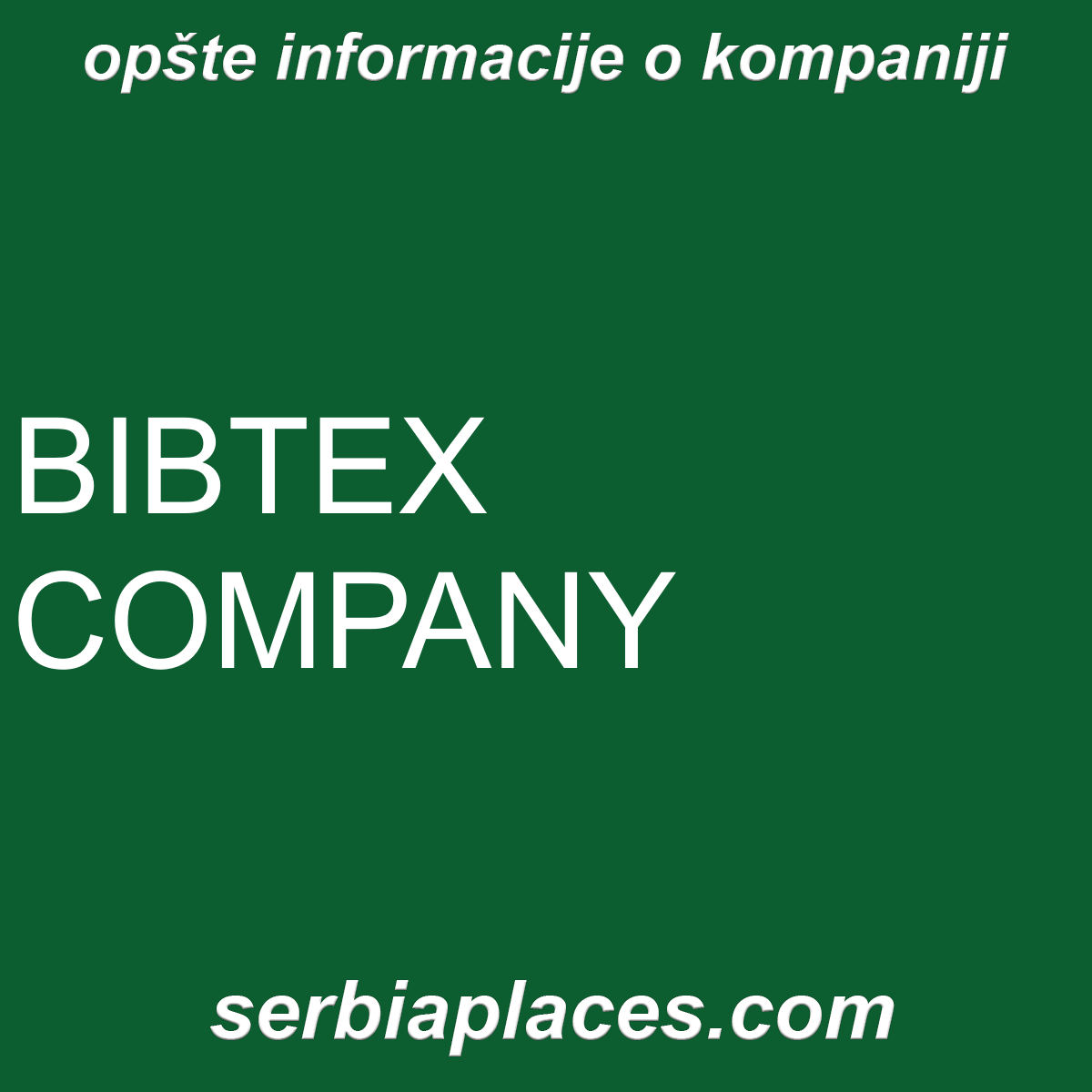 BIBTEX COMPANY