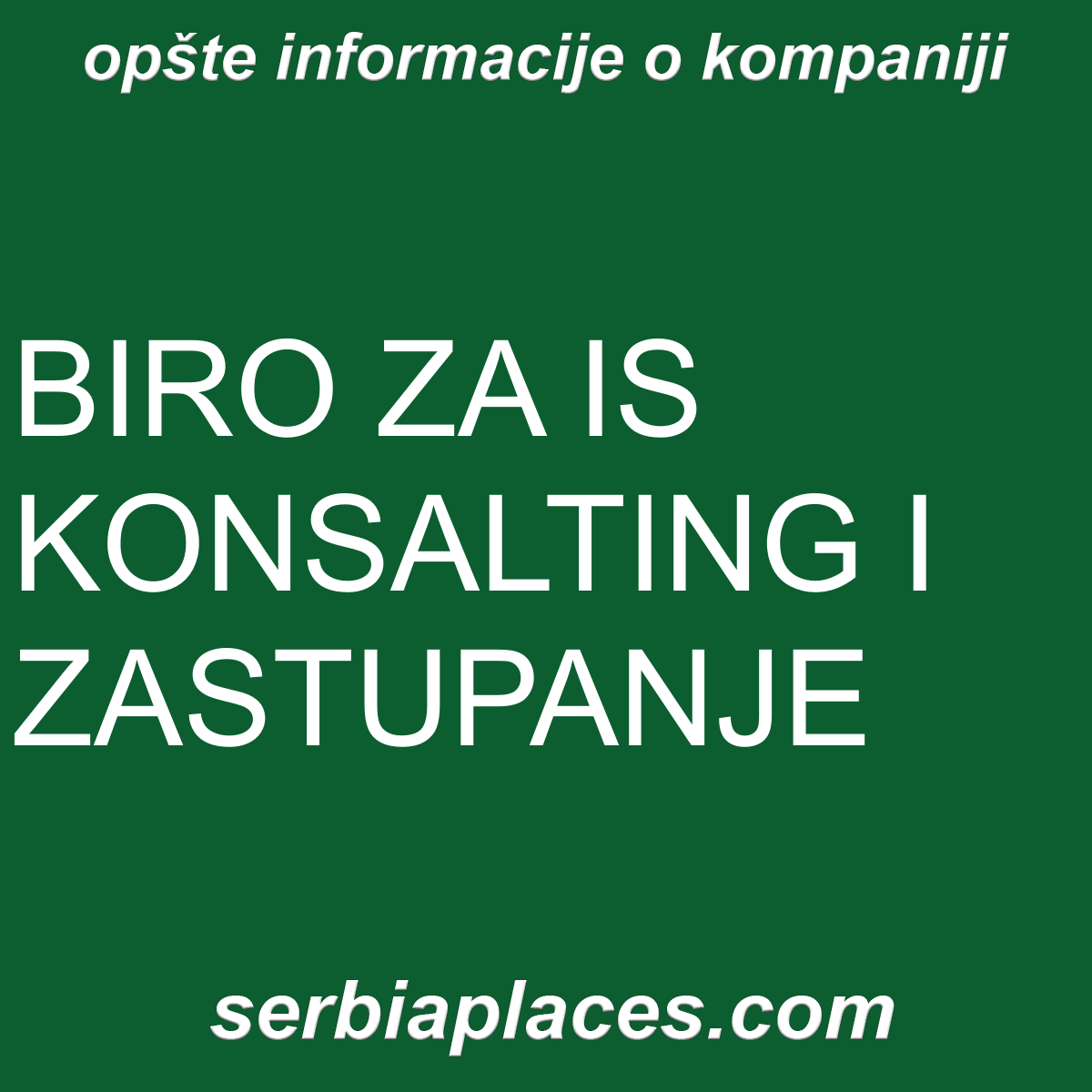 BIRO ZA IS KONSALTING I ZASTUPANJE