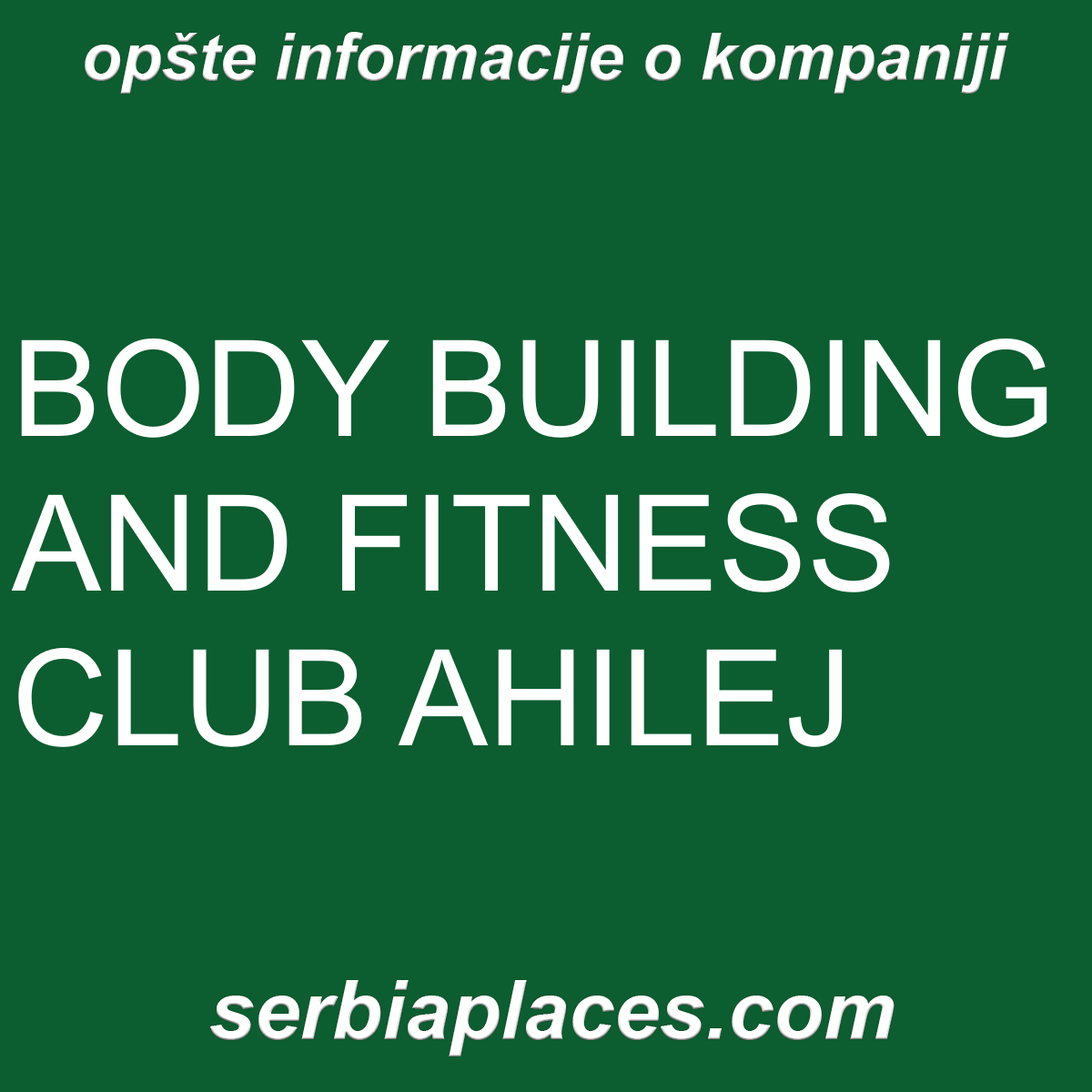 BODY BUILDING AND FITNESS CLUB AHILEJ