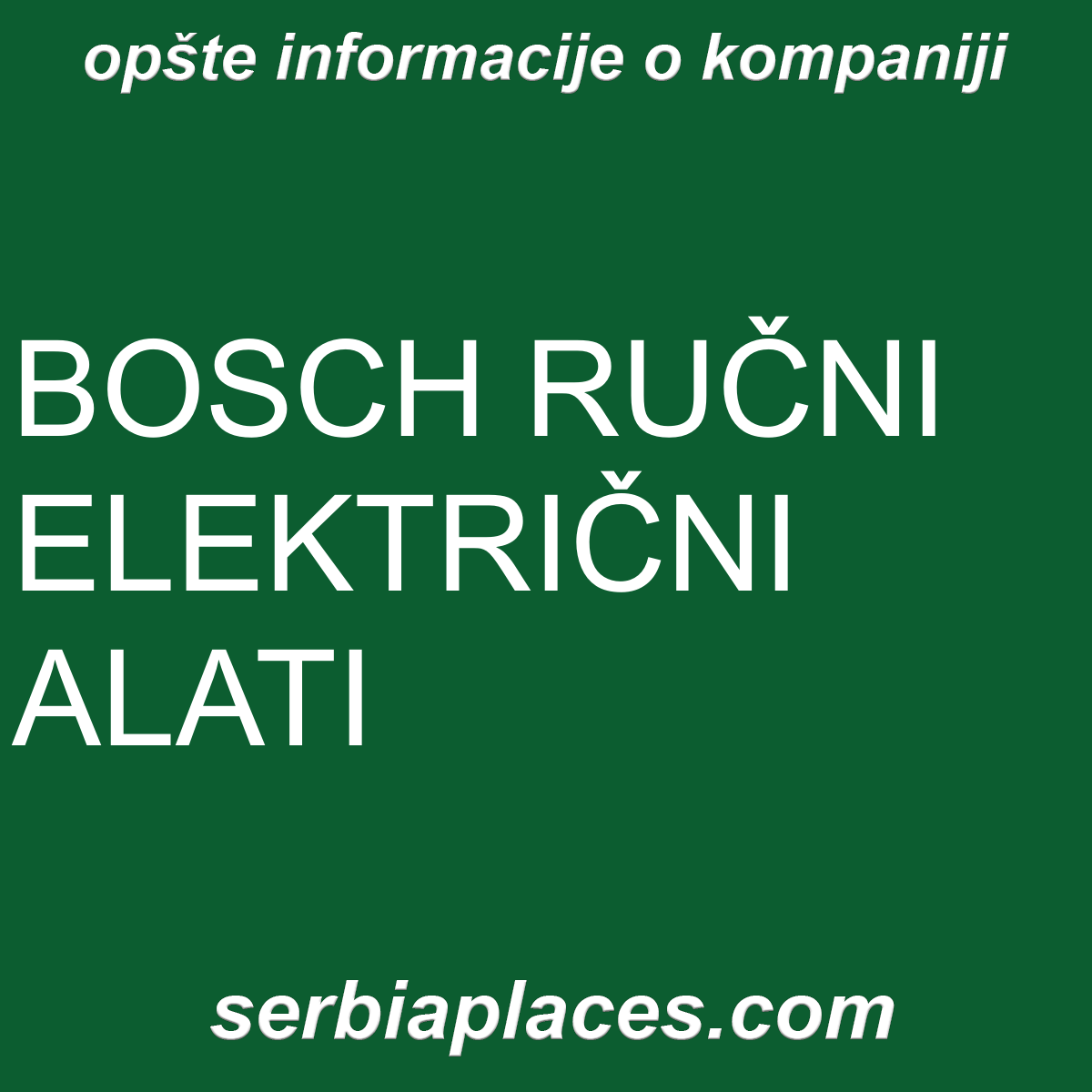 BOSCH RUČNI ELEKTRIČNI ALATI