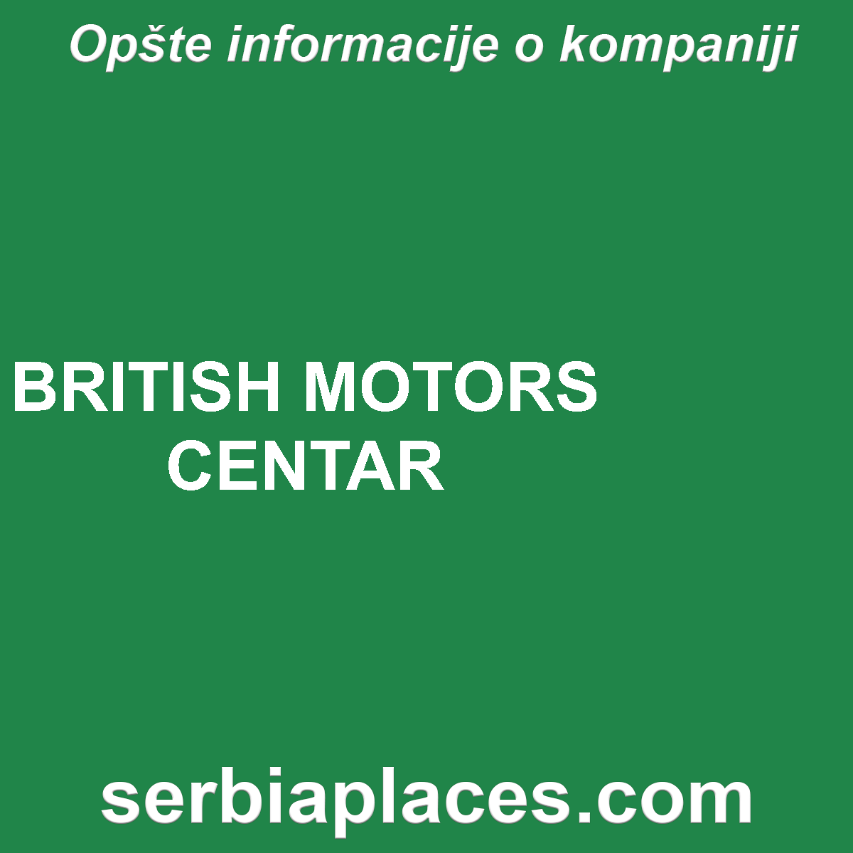 BRITISH MOTORS CENTAR