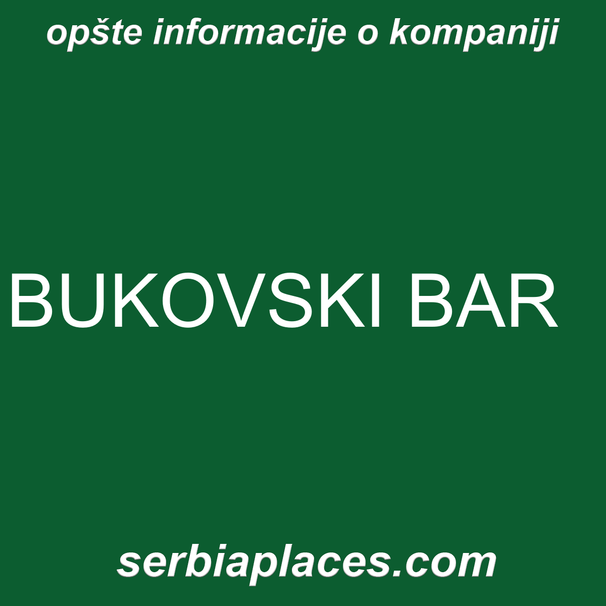 BUKOVSKI BAR