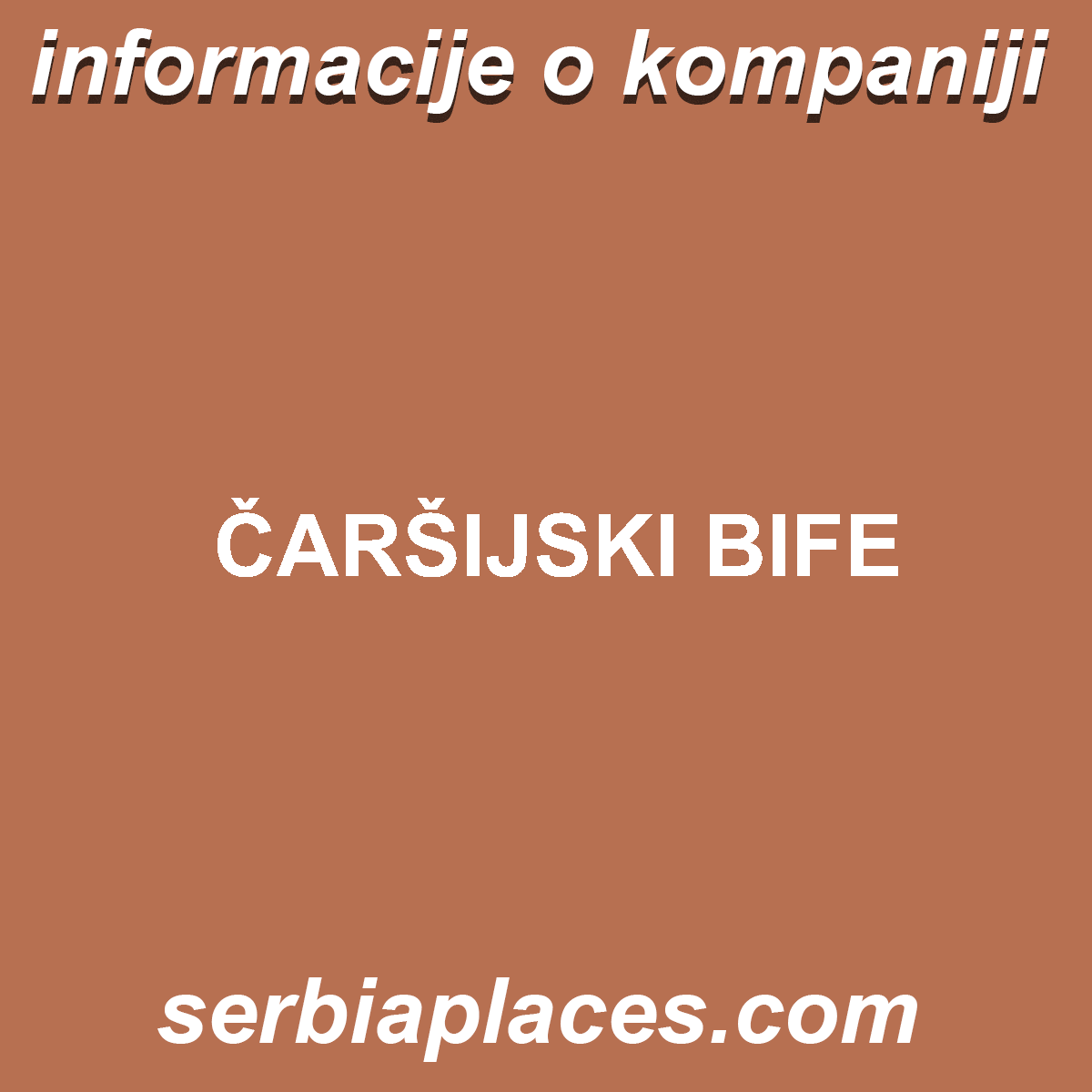 ČARŠIJSKI BIFE