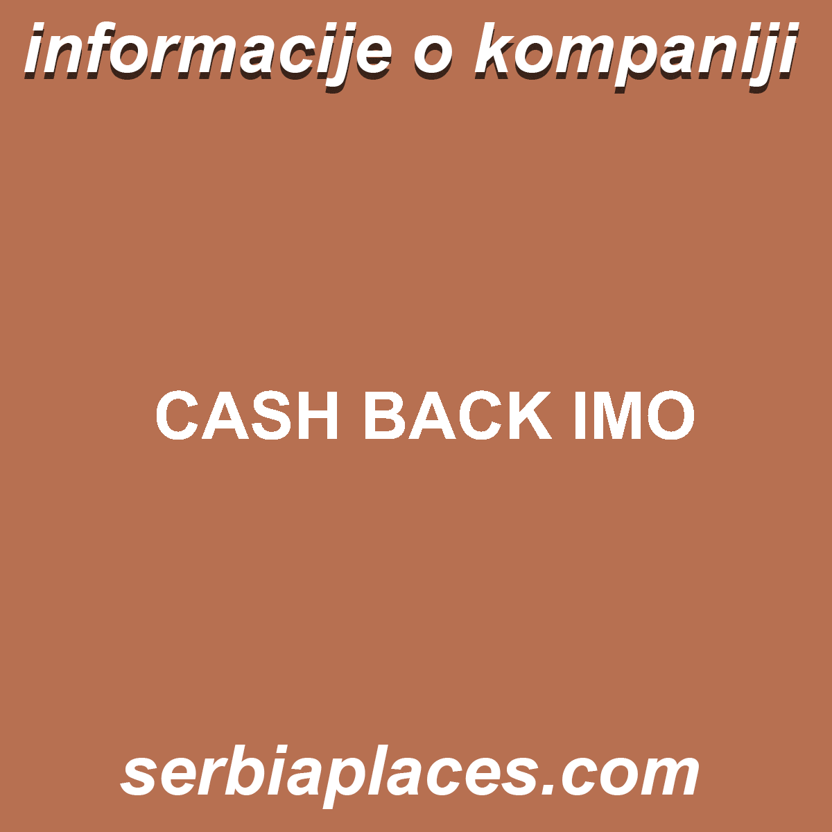 CASH BACK IMO