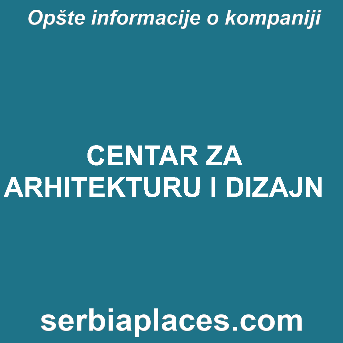 CENTAR ZA ARHITEKTURU I DIZAJN