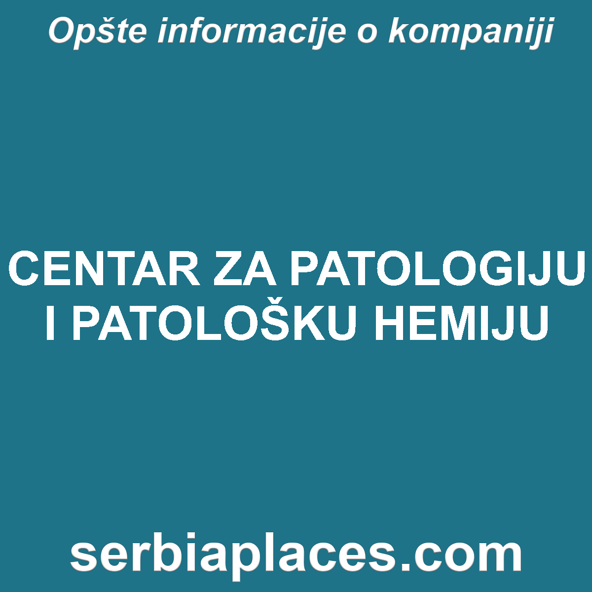 CENTAR ZA PATOLOGIJU I PATOLOŠKU HEMIJU
