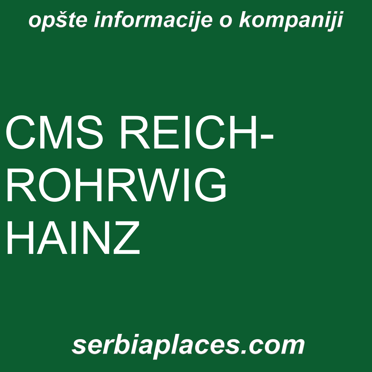 CMS REICH-ROHRWIG HAINZ