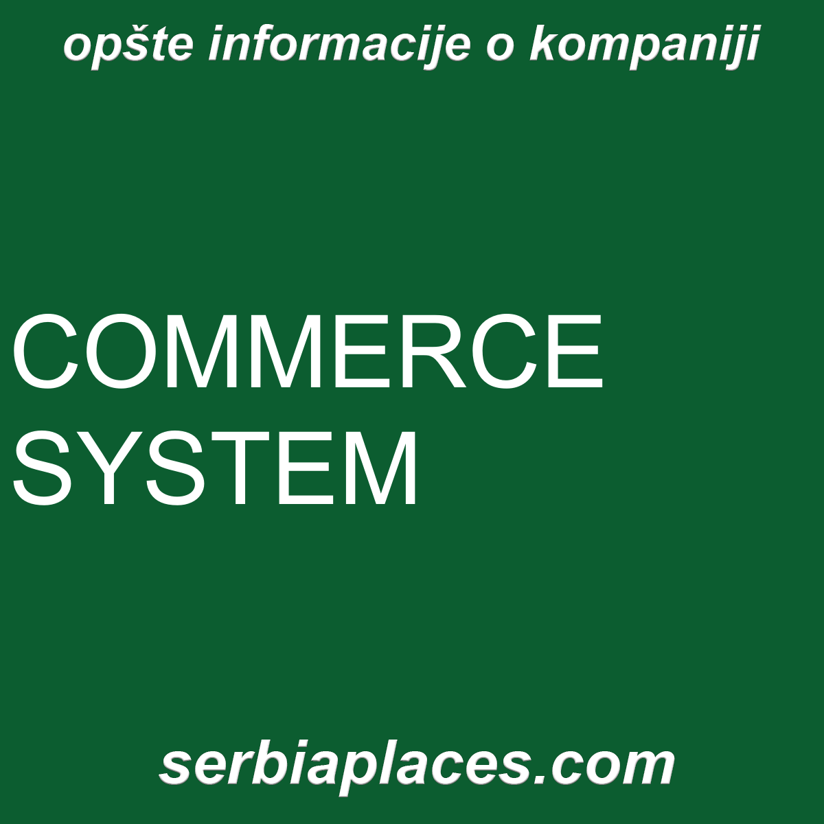 COMMERCE SYSTEM