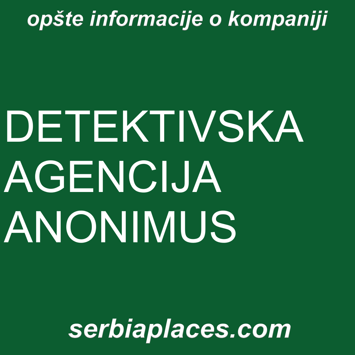 DETEKTIVSKA AGENCIJA ANONIMUS