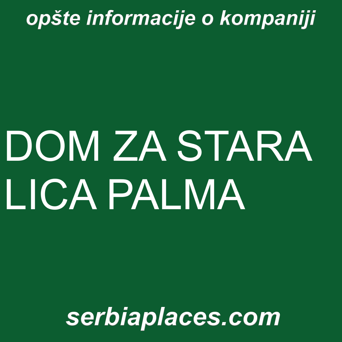 DOM ZA STARA LICA PALMA