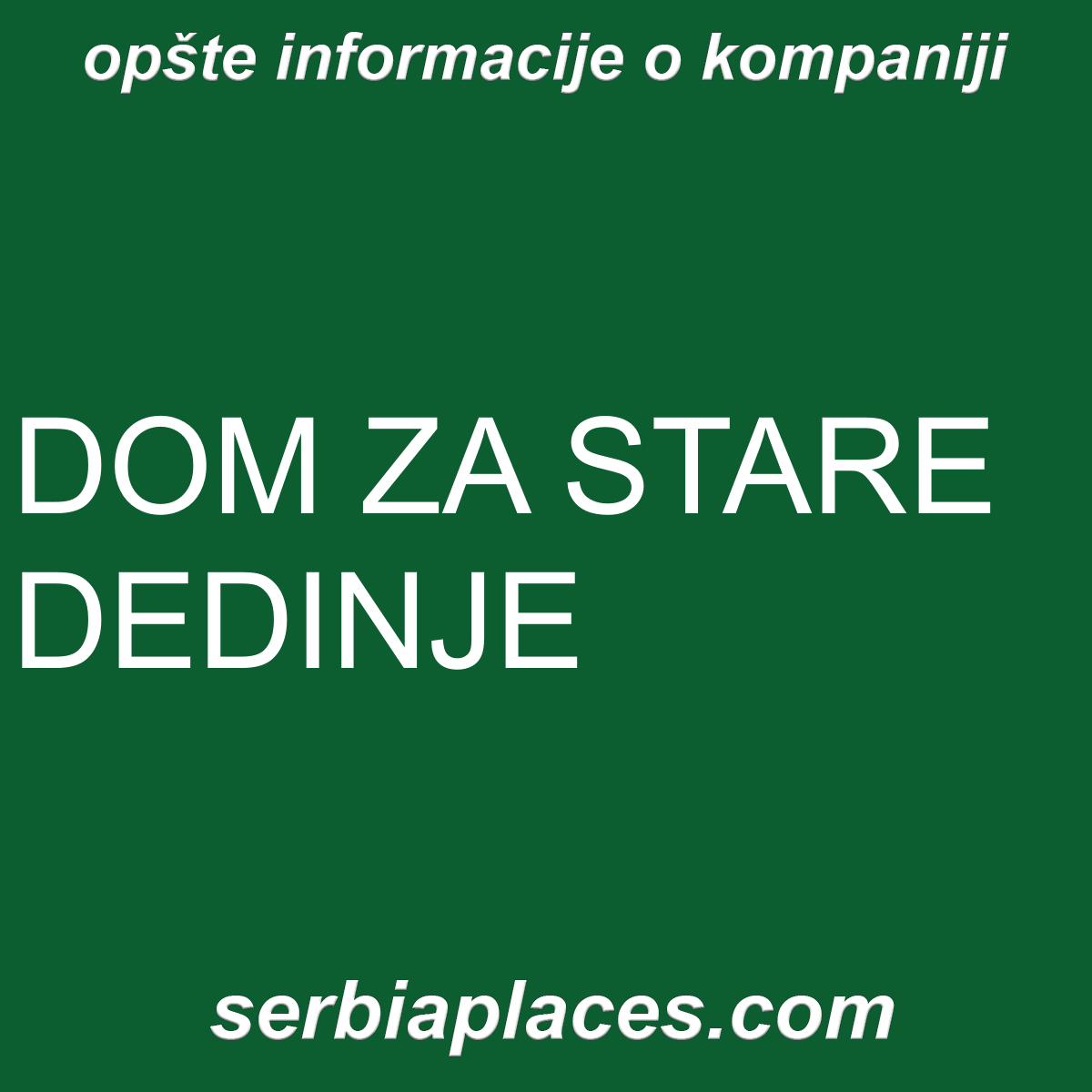 DOM ZA STARE DEDINJE