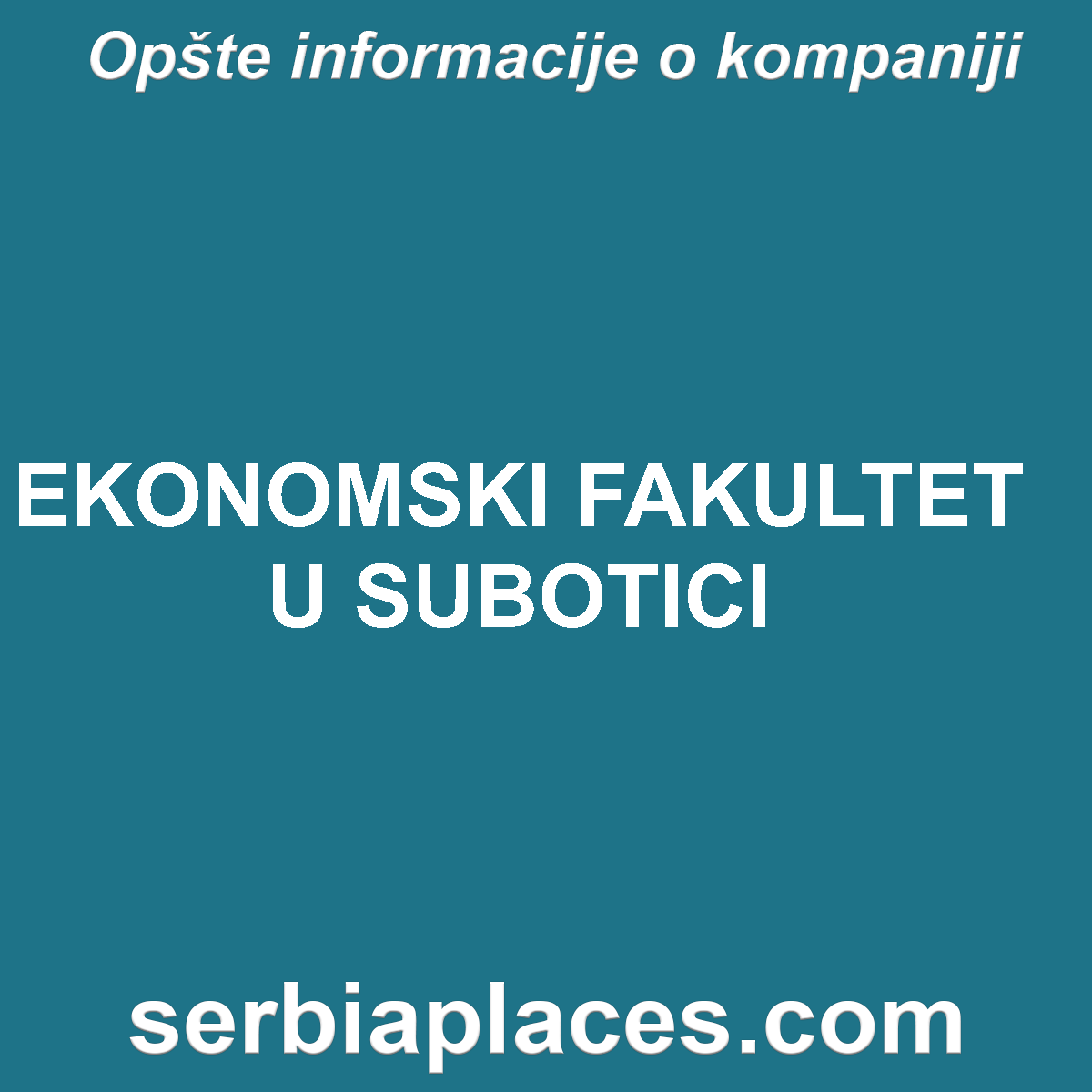 EKONOMSKI FAKULTET U SUBOTICI