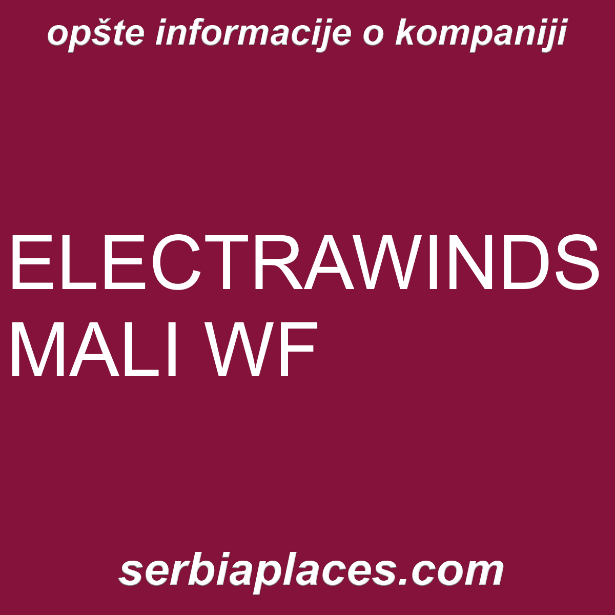 ELECTRAWINDS MALI WF