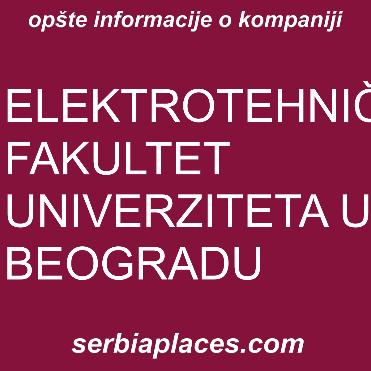 ELEKTROTEHNIČKI FAKULTET UNIVERZITETA U BEOGRADU