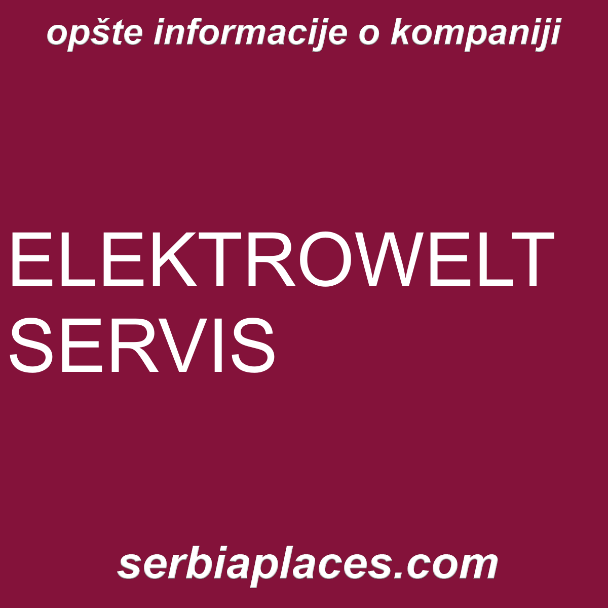 ELEKTROWELT SERVIS