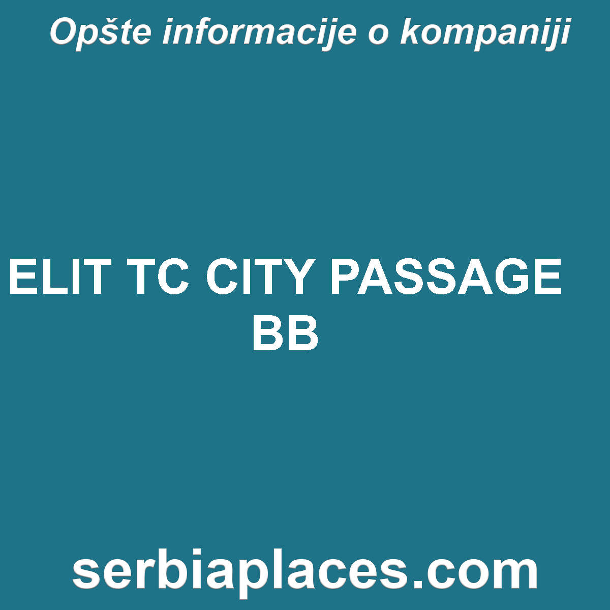 ELIT TC CITY PASSAGE BB