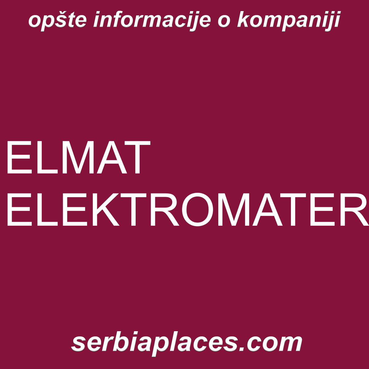 ELMAT ELEKTROMATERIJAL