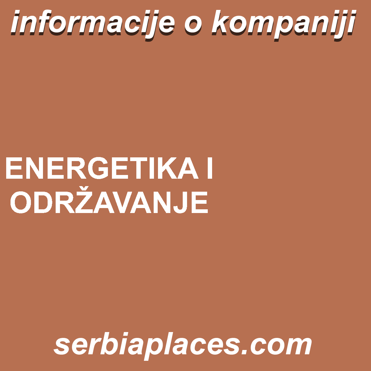 ENERGETIKA I ODRŽAVANJE