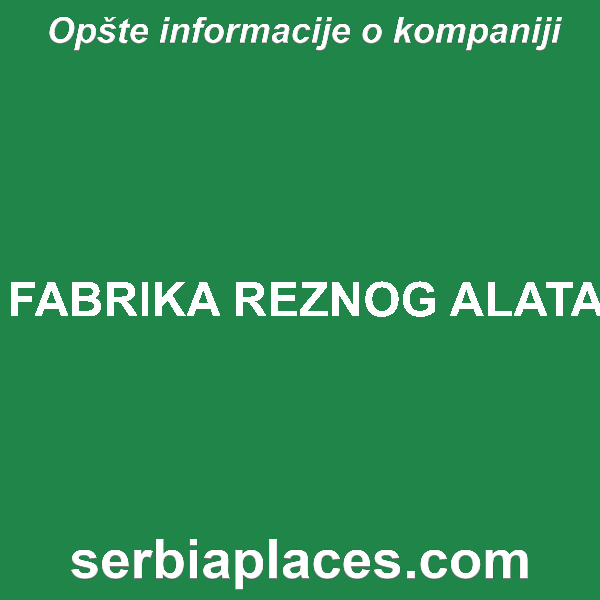 FABRIKA REZNOG ALATA