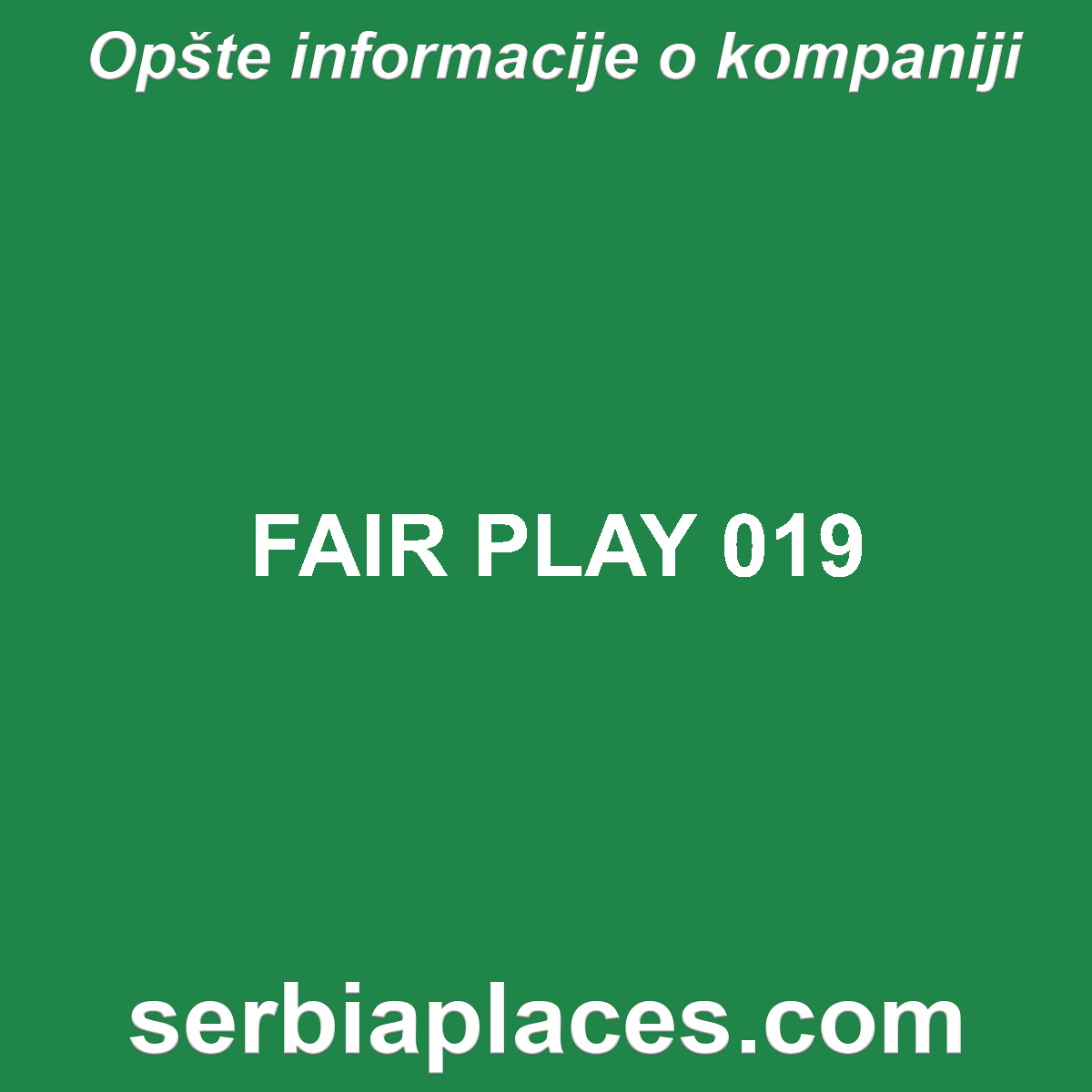 FAIR PLAY 019